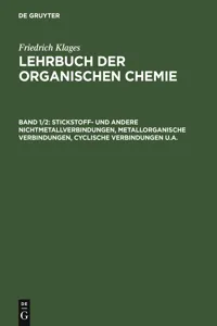 Stickstoff- und andere Nichtmetallverbindungen, metallorganische Verbindungen, cyclische Verbindungen u.a._cover