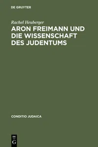 Aron Freimann und die Wissenschaft des Judentums_cover