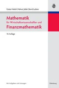 Mathematik für Wirtschaftswissenschaftler und Finanzmathematik_cover