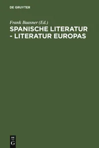 Spanische Literatur - Literatur Europas_cover