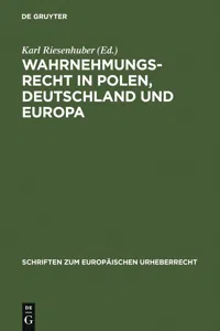 Wahrnehmungsrecht in Polen, Deutschland und Europa_cover