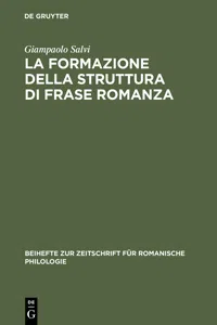 La formazione della struttura di frase romanza_cover