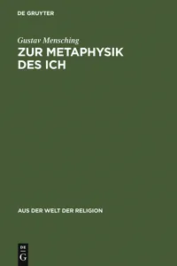 Zur Metaphysik des Ich_cover