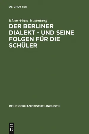 Der Berliner Dialekt - und seine Folgen für die Schüler