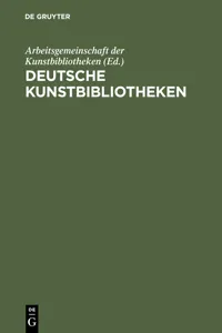 Deutsche Kunstbibliotheken / German Art Libraries_cover