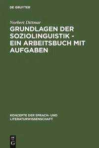 Grundlagen der Soziolinguistik - Ein Arbeitsbuch mit Aufgaben_cover