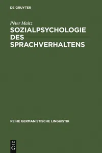 Sozialpsychologie des Sprachverhaltens_cover