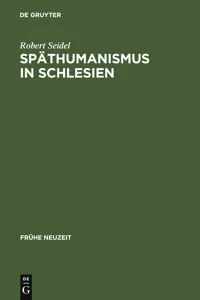 Späthumanismus in Schlesien_cover