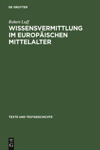 Wissensvermittlung im europäischen Mittelalter_cover