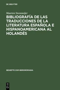 Bibliografía de las traducciones de la literatura española e hispanoamericana al holandés_cover