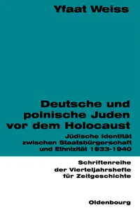 Deutsche und polnische Juden vor dem Holocaust_cover