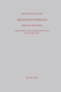 Apollonios Dyskolos. Über das Pronomen_cover