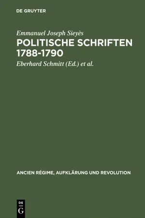 Politische Schriften 1788–1790