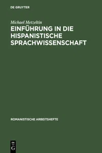 Einführung in die hispanistische Sprachwissenschaft_cover