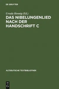 Das Nibelungenlied nach der Handschrift C_cover