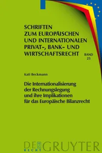 Die Internationalisierung der Rechnungslegung und ihre Implikationen für das Europäische Bilanzrecht_cover