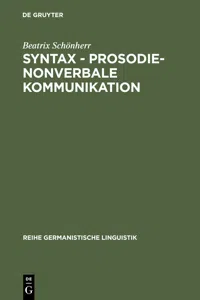 Syntax - Prosodie - nonverbale Kommunikation_cover