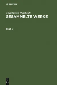 Wilhelm von Humboldt: Gesammelte Werke. Band 4_cover