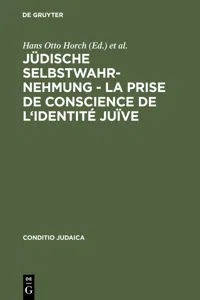 Jüdische Selbstwahrnehmung - La prise de conscience de l'identité juïve_cover