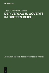 Der Verlag H. Goverts im Dritten Reich_cover