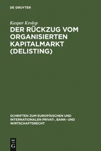 Der Rückzug vom organisierten Kapitalmarkt_cover