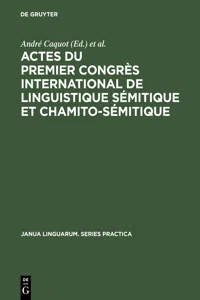 Actes du premier congrès international de linguistique sémitique et chamito-sémitique_cover