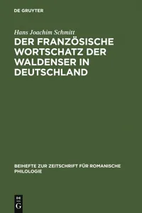 Der französische Wortschatz der Waldenser in Deutschland_cover