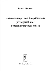 Untersuchungs- und Eingriffsrechte privatgerichteter Untersuchungsausschüsse_cover