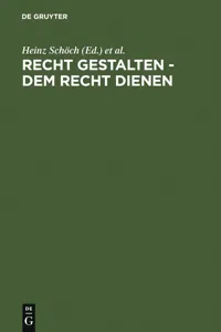 Recht gestalten - dem Recht dienen_cover