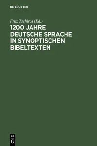 1200 Jahre deutsche Sprache in synoptischen Bibeltexten_cover