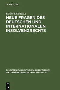 Neue Fragen des deutschen und internationalen Insolvenzrechts_cover
