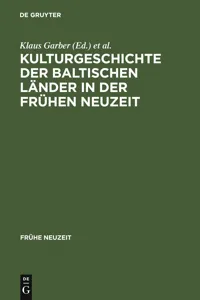 Kulturgeschichte der baltischen Länder in der Frühen Neuzeit_cover