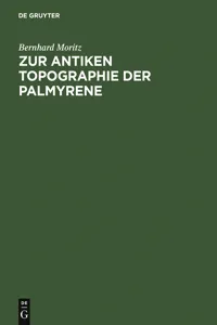 Zur antiken Topographie der Palmyrene_cover