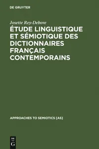 Étude linguistique et sémiotique des dictionnaires français contemporains_cover