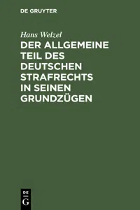 Der Allgemeine Teil des deutschen Strafrechts in seinen Grundzügen_cover