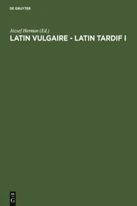 Latin vulgaire - latin tardif_cover