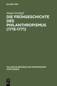 Die Frühgeschichte des Philanthropismus_cover