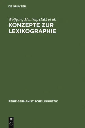 Konzepte zur Lexikographie