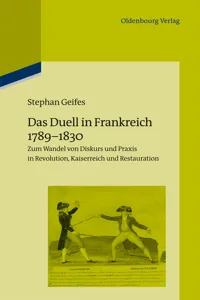 Das Duell in Frankreich 1789-1830_cover