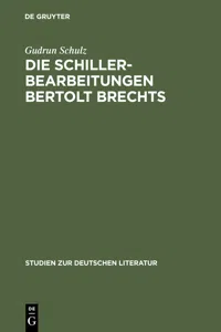 Die Schillerbearbeitungen Bertolt Brechts_cover