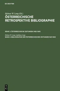 Bibliographie der österreichischen Zeitungen 1621–1945_cover