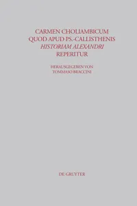 Carmen choliambicum quod apud Ps.-Callisthenis Historiam Alexandri reperitur_cover