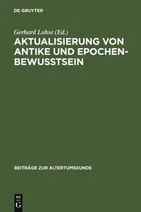 Aktualisierung von Antike und Epochenbewusstsein_cover