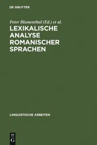 Lexikalische Analyse romanischer Sprachen_cover