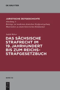 Das sächsische Strafrecht im 19. Jahrhundert bis zum Reichsstrafgesetzbuch_cover