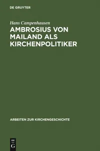 Ambrosius von Mailand als Kirchenpolitiker_cover