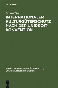 Internationaler Kulturgüterschutz nach der UNIDROIT-Konvention_cover