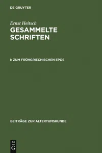 Zum frühgriechischen Epos_cover