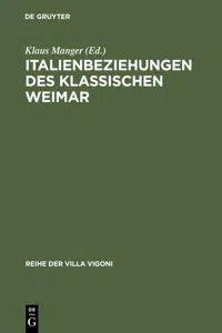 Italienbeziehungen des klassischen Weimar_cover