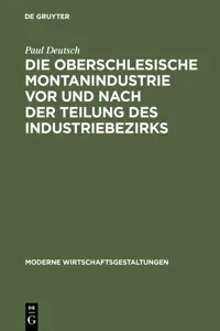 Die oberschlesische Montanindustrie vor und nach der Teilung des Industriebezirks_cover